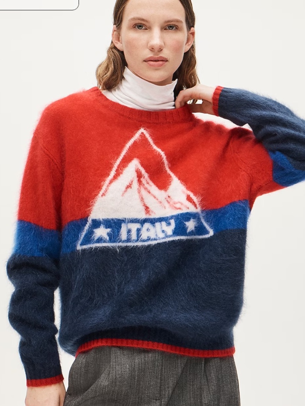 U.S. Ski & Snowboard by J.Crew graphic crewneck sweater in brushed cashmere - Picture 2 of 6